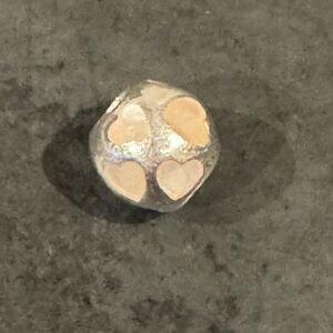 Pandora Sterling Silver and white mother of pearl Heart Charm